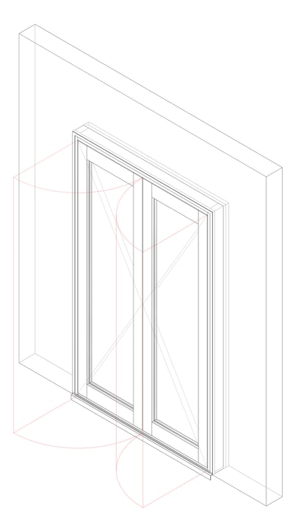 3D Documentation Image of Door Hinged Capral AGS 225 2P OpenOut