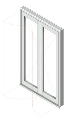 3D Shaded Image of Door Hinged Capral AGS 225 2P OpenOut