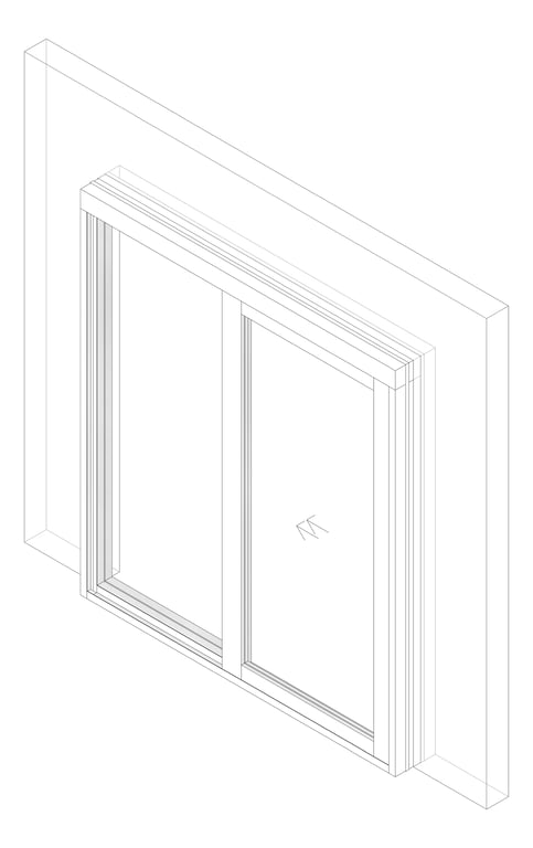 3D Documentation Image of Door Sliding Capral AGS 225 1P TopHung SideFixing