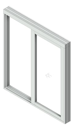 3D Shaded Image of Door Sliding Capral AGS 225 1P TopHung SideFixing