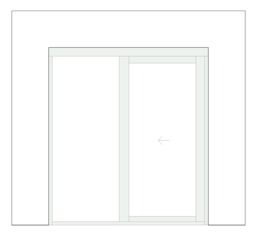 Front Image of Door Sliding Capral AGS 225 1P TopHung SideFixing