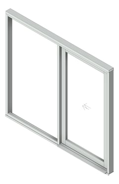 3D Shaded Image of Door Sliding Capral AGS 225 1P TopHung SideLight