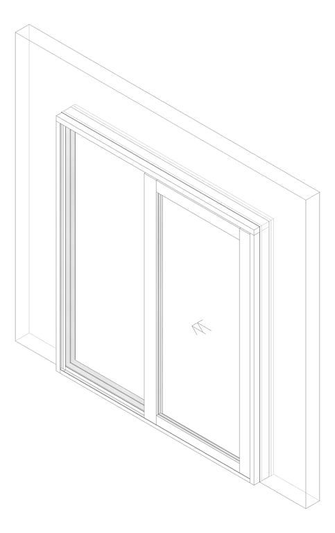 3D Documentation Image of Door Sliding Capral AGS 225 1P TopHung TopFixing