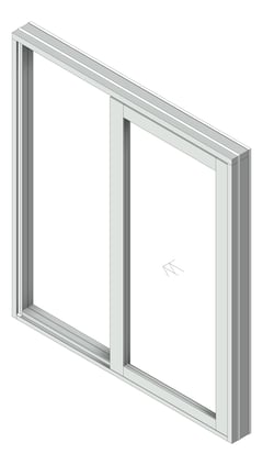 3D Shaded Image of Door Sliding Capral AGS 225 1P TopHung TopFixing