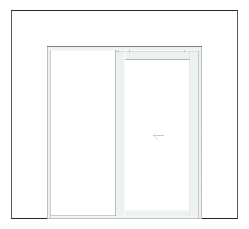 Front Image of Door Sliding Capral AGS 225 1P TopHung TopFixing