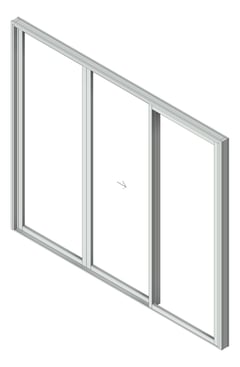 3D Shaded Image of Door Sliding Capral AGS 900 3P OXO