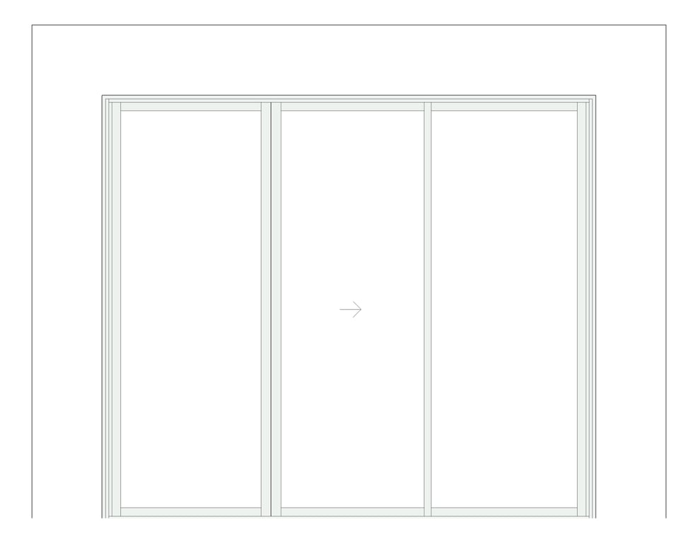 Front Image of Door Sliding Capral AGS 900 3P OXO