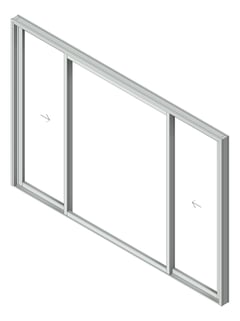 3D Shaded Image of Door Sliding Capral AGS 900 3P XOX