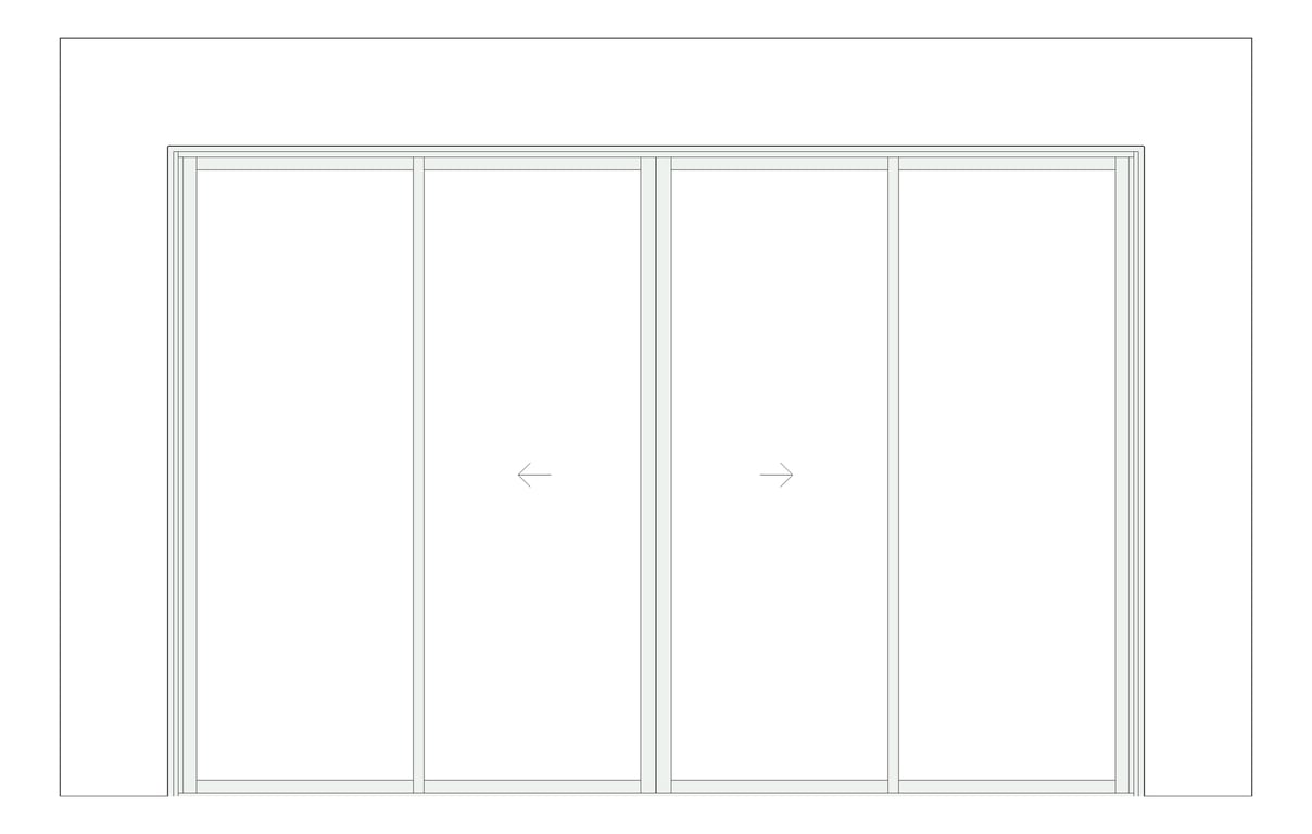 Front Image of Door Sliding Capral AGS 900 4P BiParting OXXO