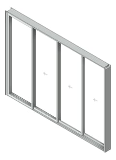 3D Shaded Image of Door Sliding Capral AGS 900 4P XXXO