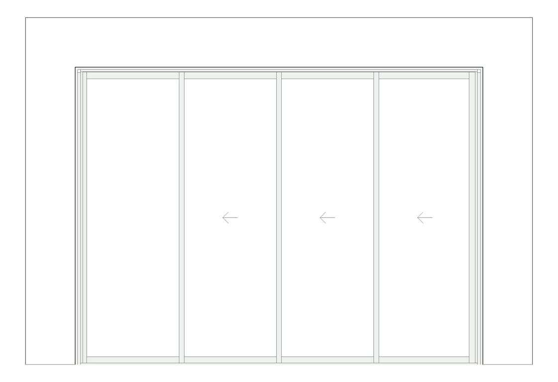 Front Image of Door Sliding Capral AGS 900 4P XXXO