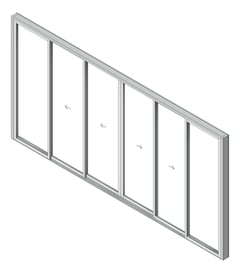 3D Shaded Image of Door Sliding Capral AGS 900 6P BiParting