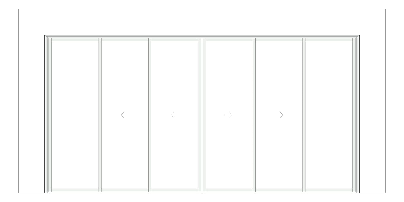 Front Image of Door Sliding Capral AGS 900 6P BiParting OXXXXO
