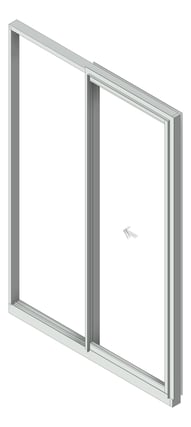 3D Shaded Image of Door Sliding Capral AGS 900 Cavity 1P