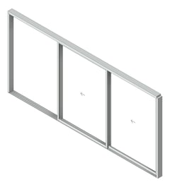 3D Shaded Image of Door Sliding Capral AGS 900 Cavity 2P