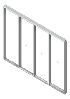 3D Shaded Image of Door Sliding Capral AGS 900 Cavity 3P