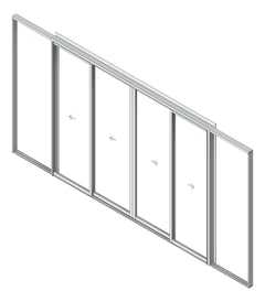 3D Shaded Image of Door Sliding Capral AGS 900 Cavity 4P BiParting