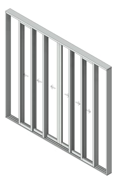 3D Shaded Image of Door Sliding Capral AGS 900 Cavity 6P BiParting