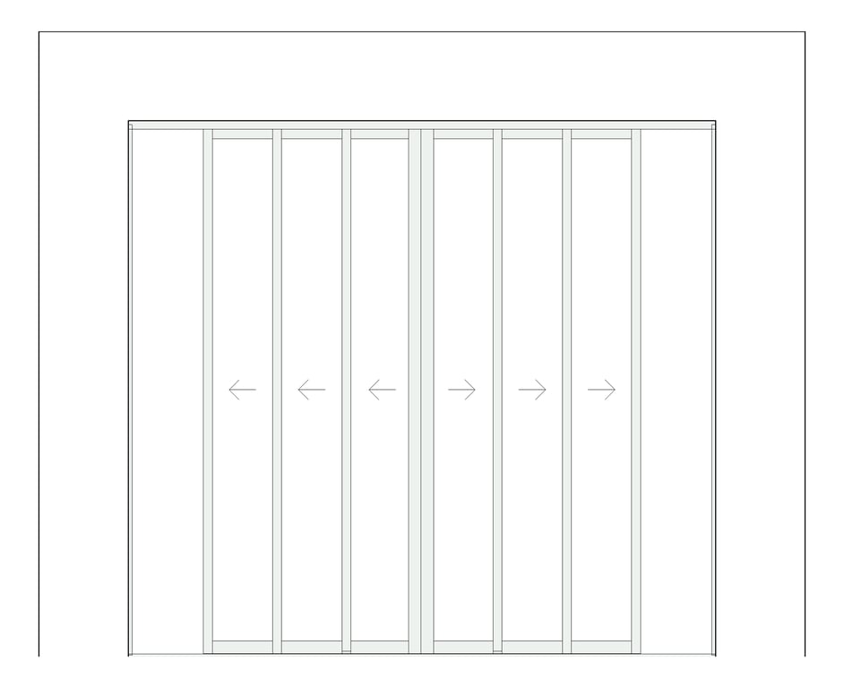 Front Image of Door Sliding Capral AGS 900 Cavity 6P BiParting