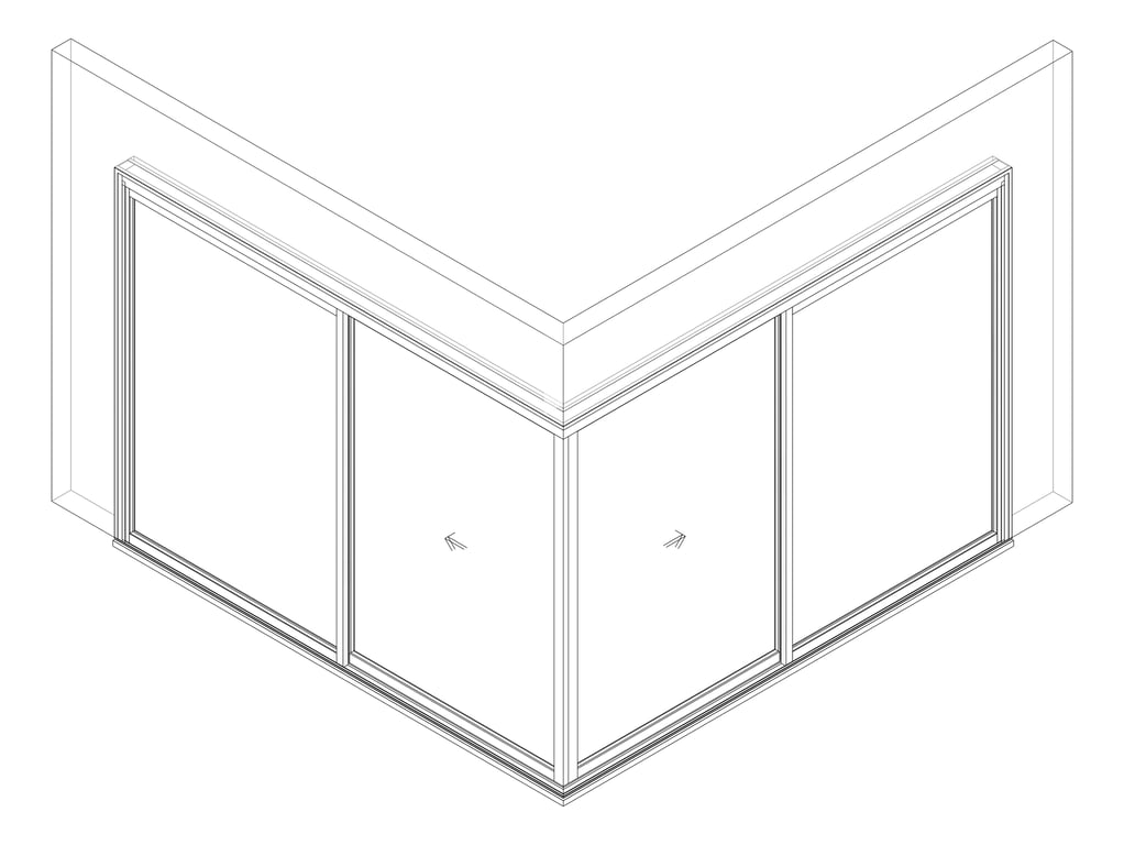 3D Documentation Image of Door Sliding Capral AGS 900 CornerExt 4P