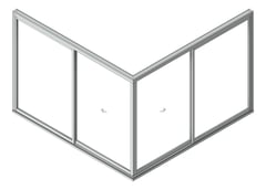 3D Shaded Image of Door Sliding Capral AGS 900 CornerExt 4P