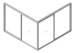 3D Shaded Image of Door Sliding Capral AGS 900 CornerExt 4P ExtSliding
