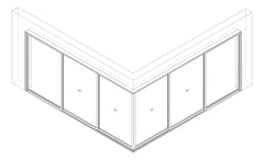 3D Documentation Image of Door Sliding Capral AGS 900 CornerExt 6P
