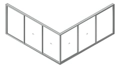 3D Shaded Image of Door Sliding Capral AGS 900 CornerExt 6P