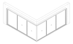 3D Documentation Image of Door Sliding Capral AGS 900 CornerExt 6P ExtSliding