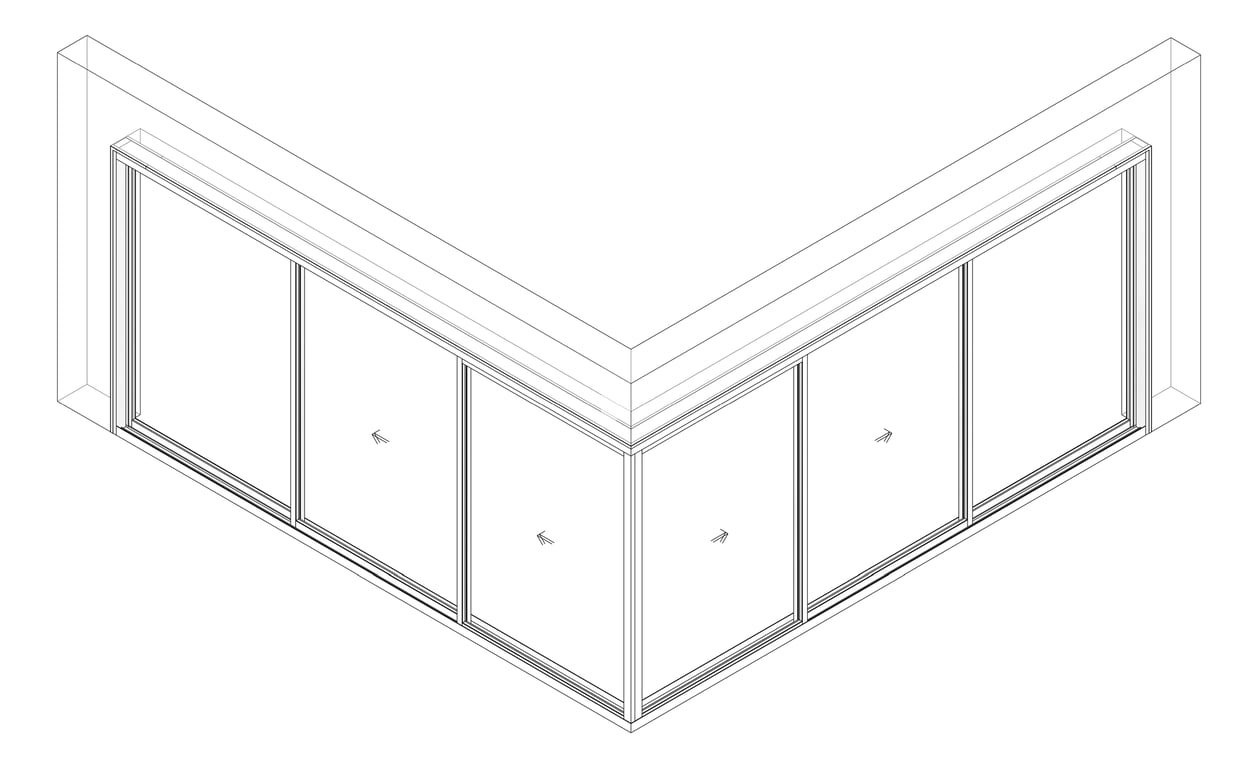 3D Documentation Image of Door Sliding Capral AGS 900 CornerExt 6P ExtSliding