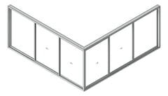 3D Shaded Image of Door Sliding Capral AGS 900 CornerExt 6P ExtSliding