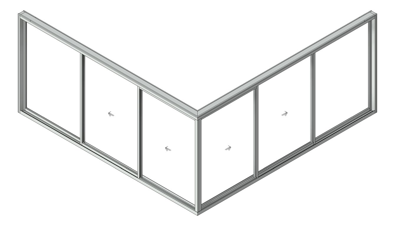 Navigate to Door Sliding Capral AGS 900 CornerExt 6P ExtSliding