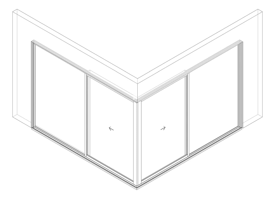 3D Documentation Image of Door Sliding Capral AGS 900 CornerExt Recessed 2P
