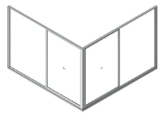 3D Shaded Image of Door Sliding Capral AGS 900 CornerExt Recessed 2P