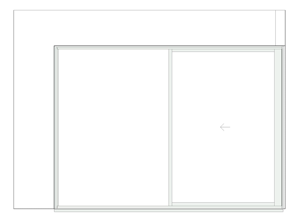 Front Image of Door Sliding Capral AGS 900 CornerExt Recessed 2P