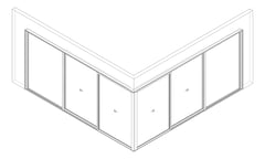 3D Documentation Image of Door Sliding Capral AGS 900 CornerExt Recessed 4P
