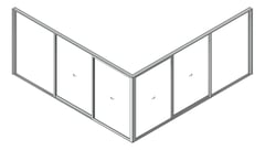 3D Shaded Image of Door Sliding Capral AGS 900 CornerExt Recessed 4P