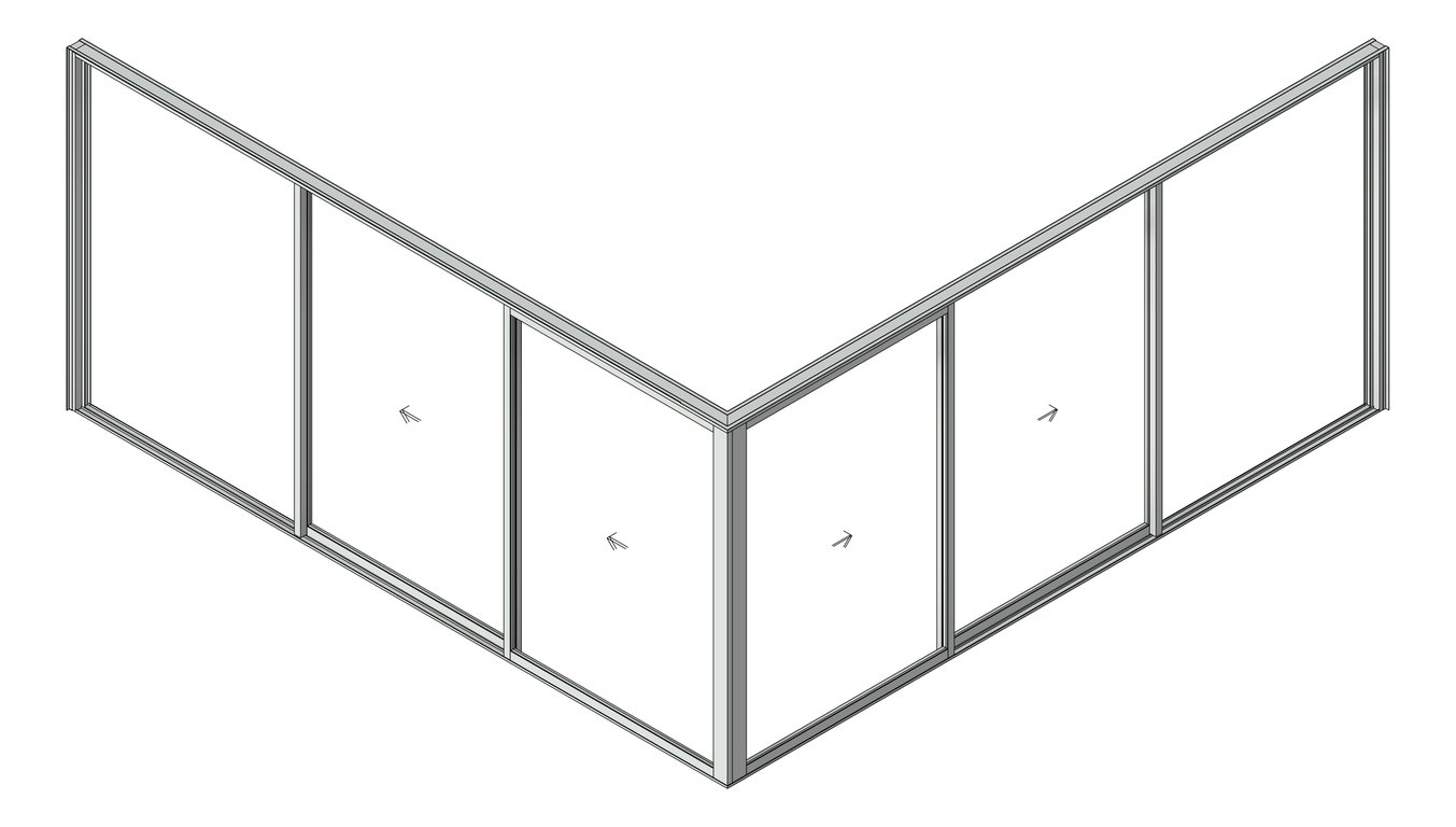 Navigate to Door Sliding Capral AGS 900 CornerExt Recessed 4P