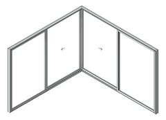 3D Shaded Image of Door Sliding Capral AGS 900 CornerInt 4P