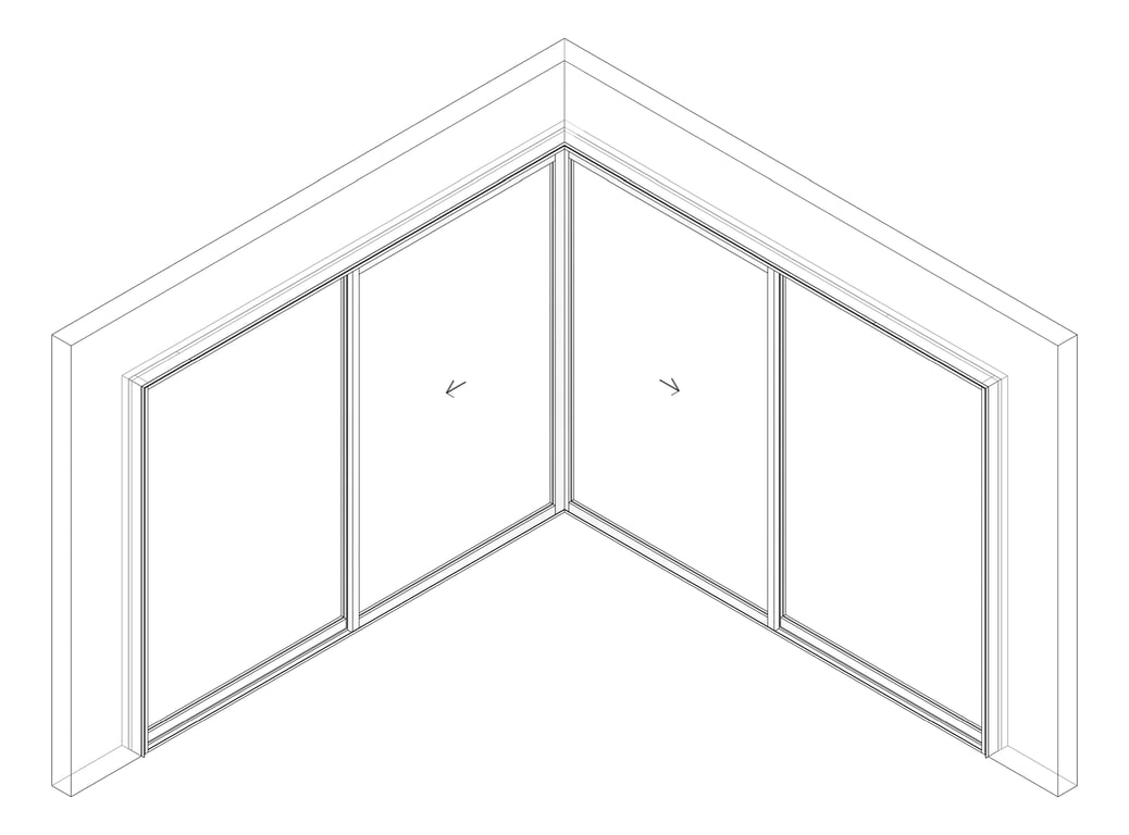 3D Documentation Image of Door Sliding Capral AGS 900 CornerInt 4P ExtSliding