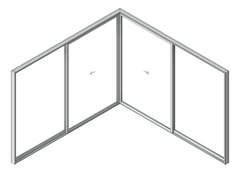 3D Shaded Image of Door Sliding Capral AGS 900 CornerInt 4P ExtSliding