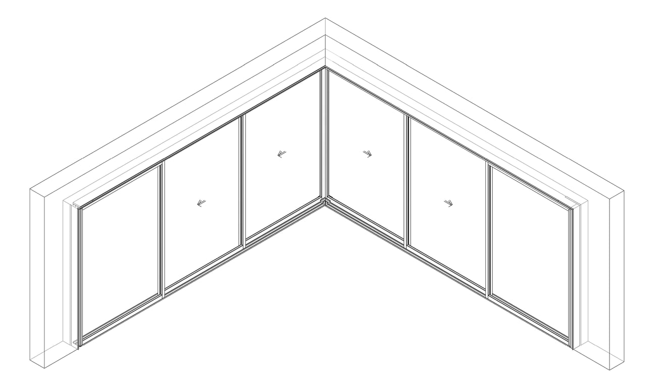 3D Documentation Image of Door Sliding Capral AGS 900 CornerInt 6P
