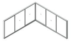 3D Shaded Image of Door Sliding Capral AGS 900 CornerInt 6P