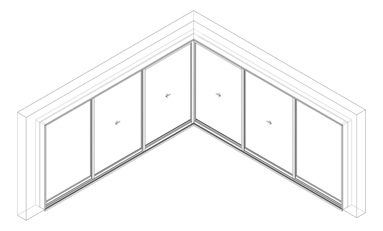 3D Documentation Image of Door Sliding Capral AGS 900 CornerInt 6P ExtSliding