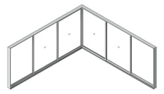 3D Shaded Image of Door Sliding Capral AGS 900 CornerInt 6P ExtSliding