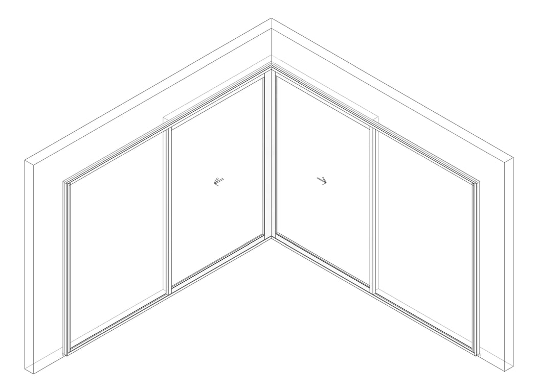 3D Documentation Image of Door Sliding Capral AGS 900 CornerInt Recessed 2P