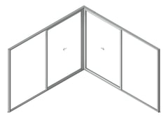 3D Shaded Image of Door Sliding Capral AGS 900 CornerInt Recessed 2P