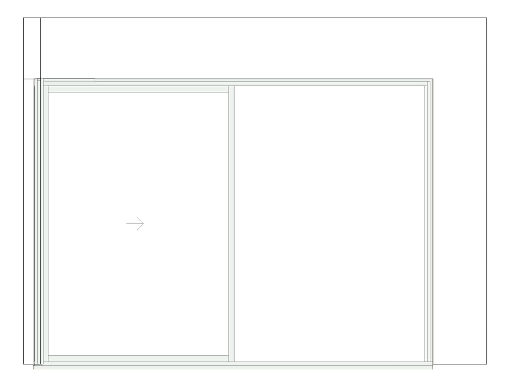 Front Image of Door Sliding Capral AGS 900 CornerInt Recessed 2P