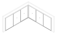 3D Documentation Image of Door Sliding Capral AGS 900 CornerInt Recessed 4P