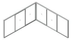 3D Shaded Image of Door Sliding Capral AGS 900 CornerInt Recessed 4P